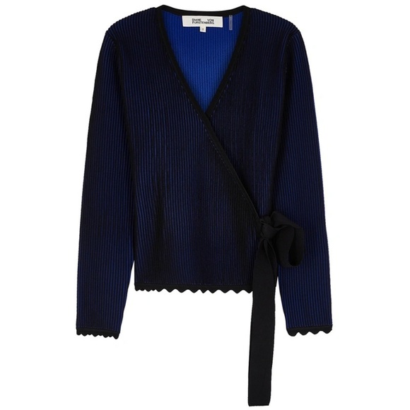 Diane Von Furstenberg Laura Cropped Long-Sleeve Wrap Top - Picture 3 of 3
